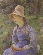 Camille Pissarro Young Peasant Girl Wearing a Hat Sweden oil painting artist